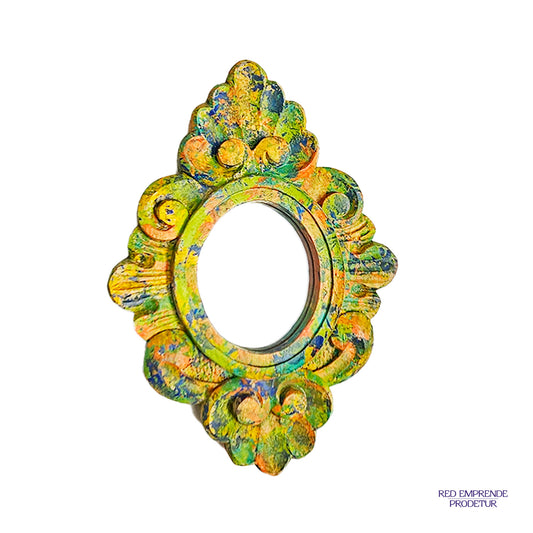 Espejo Ovalado con manchas Multicolor