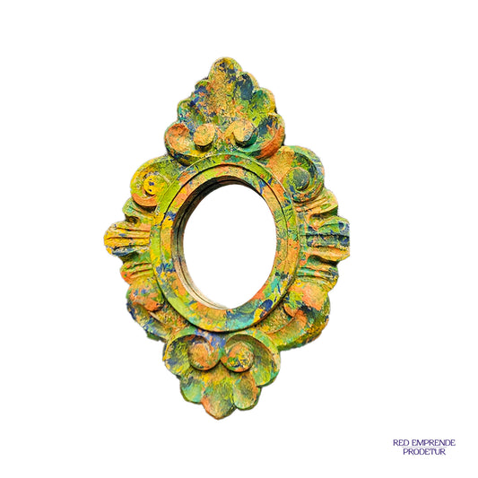 Espejo Ovalado con manchas Multicolor