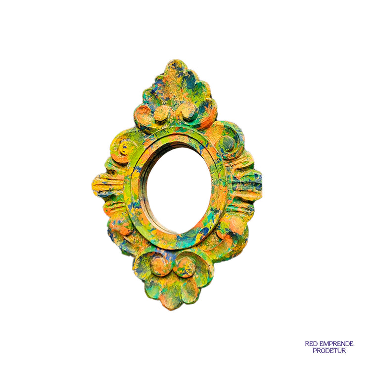 Espejo Ovalado con manchas Multicolor