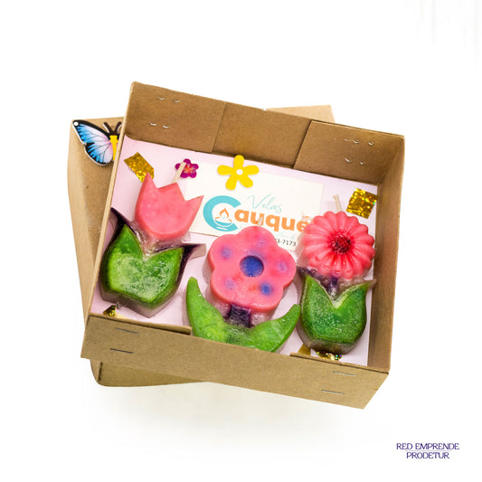 Juego de Velas de Flores