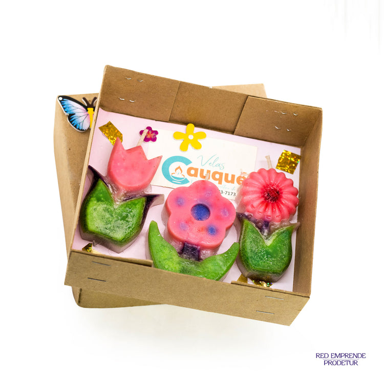 Juego de Velas de Flores