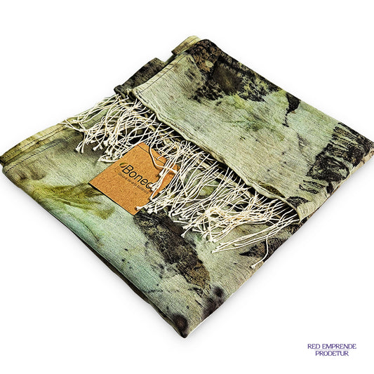 Pashmina teñida natural color verde claro