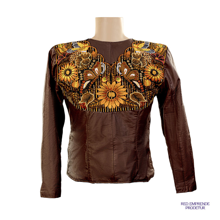 Chumpa Café con detalle Típico, Mujer