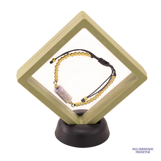Pulsera con tubo de Jade lila