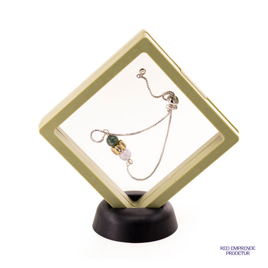 Pulsera con esferas de Jade verde y Jade Lila