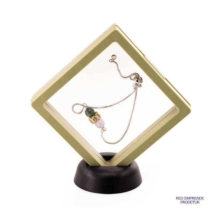 Pulsera con esferas de Jade verde y Jade Lila