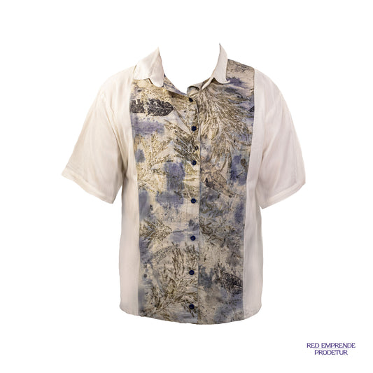 Camisa de algodón con detalle de teñido natural