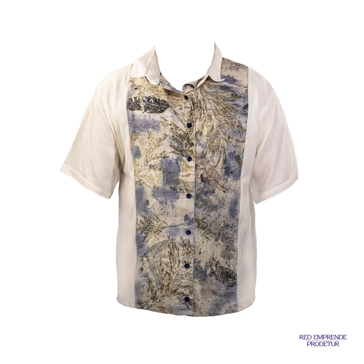 Camisa de algodón con detalle de teñido natural