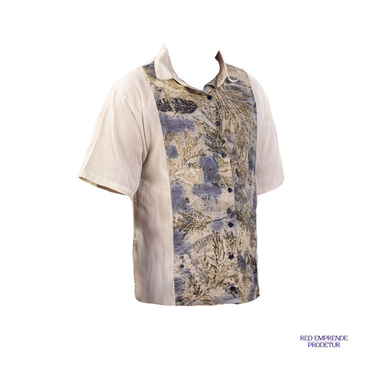 Camisa de algodón con detalle de teñido natural