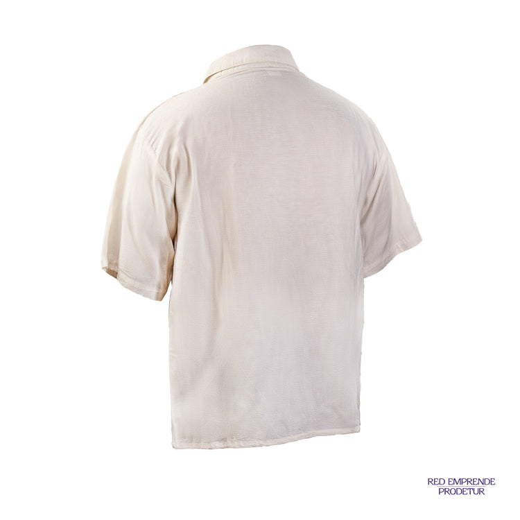 Camisa de algodón con detalle de teñido natural