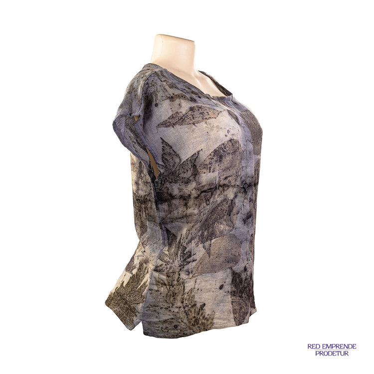 Blusa de algodón natural teñida natural