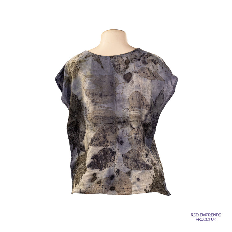 Blusa de algodón natural teñida natural