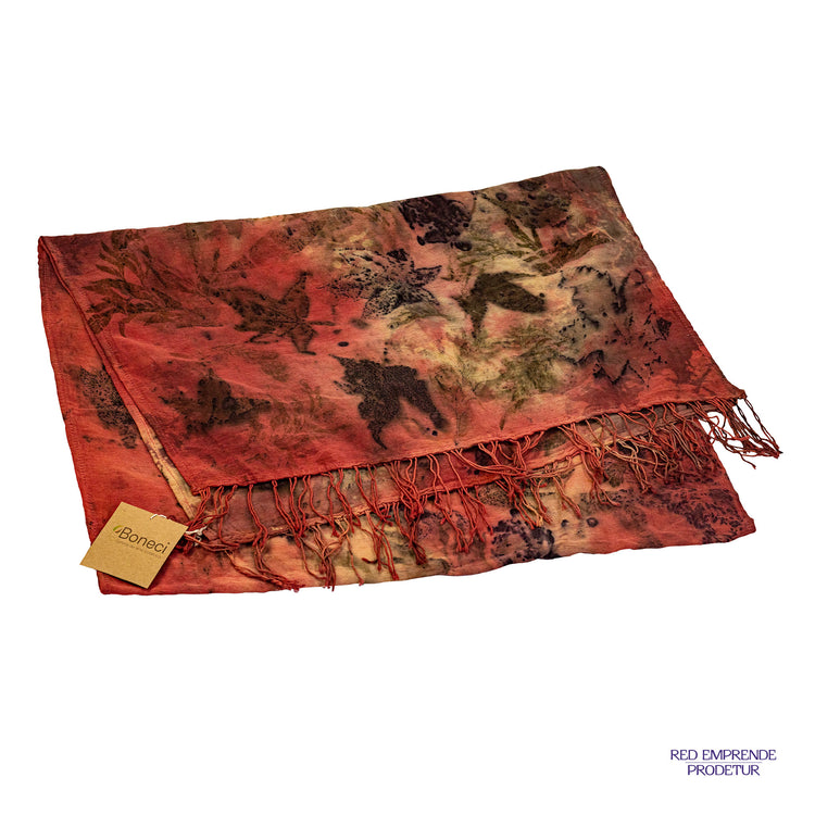 Pashmina teñida natural color granada