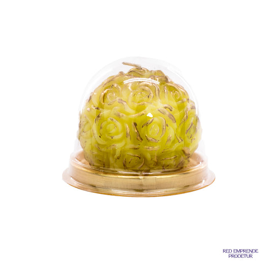 Juego de Velas de Flores Amarillas en esfera