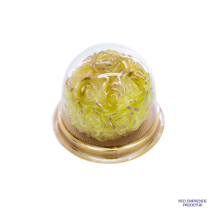 Juego de Velas de Flores Amarillas en esfera