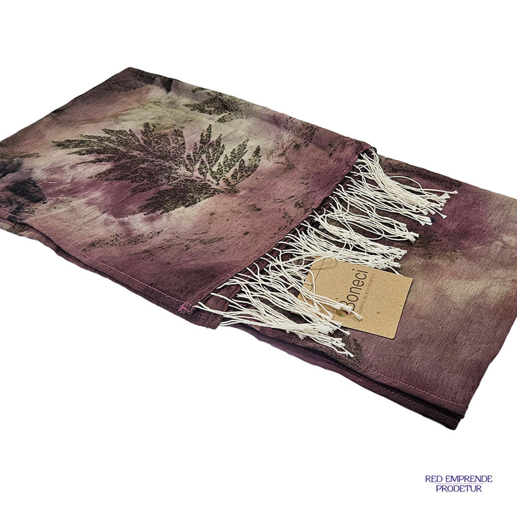 Pashmina teñida natural color vino
