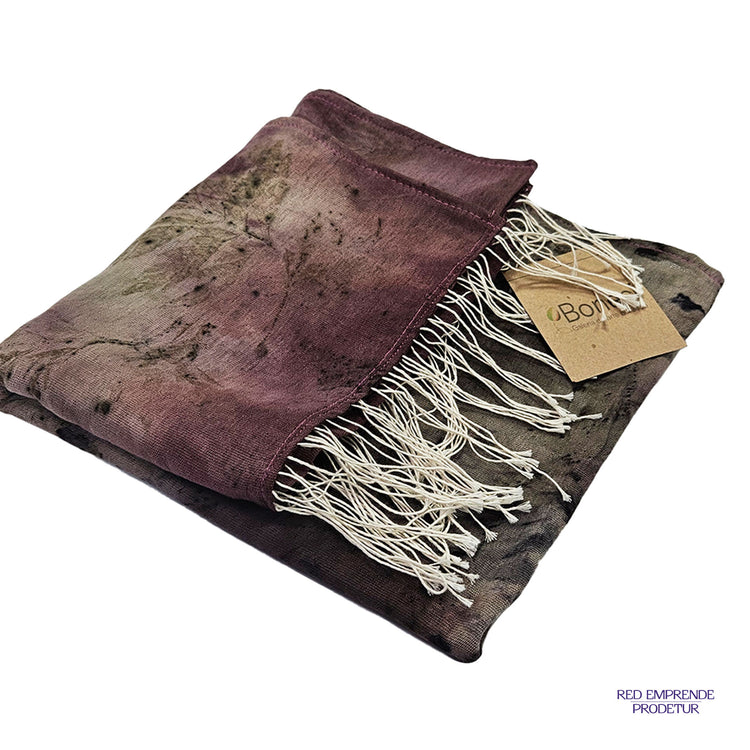 Pashmina teñida natural color vino