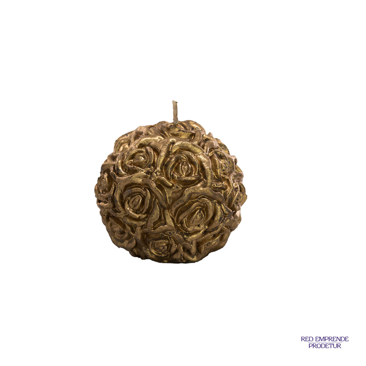 Juego de Velas de Flores doradas en esfera