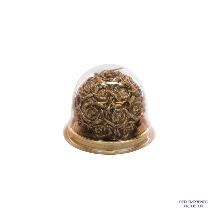 Juego de Velas de Flores doradas en esfera