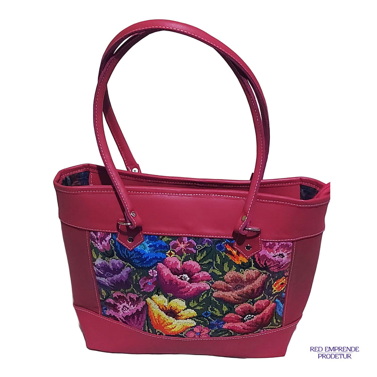 Bolsa Corinta con bordado de claveles