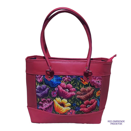 Bolsa Corinta con bordado de claveles