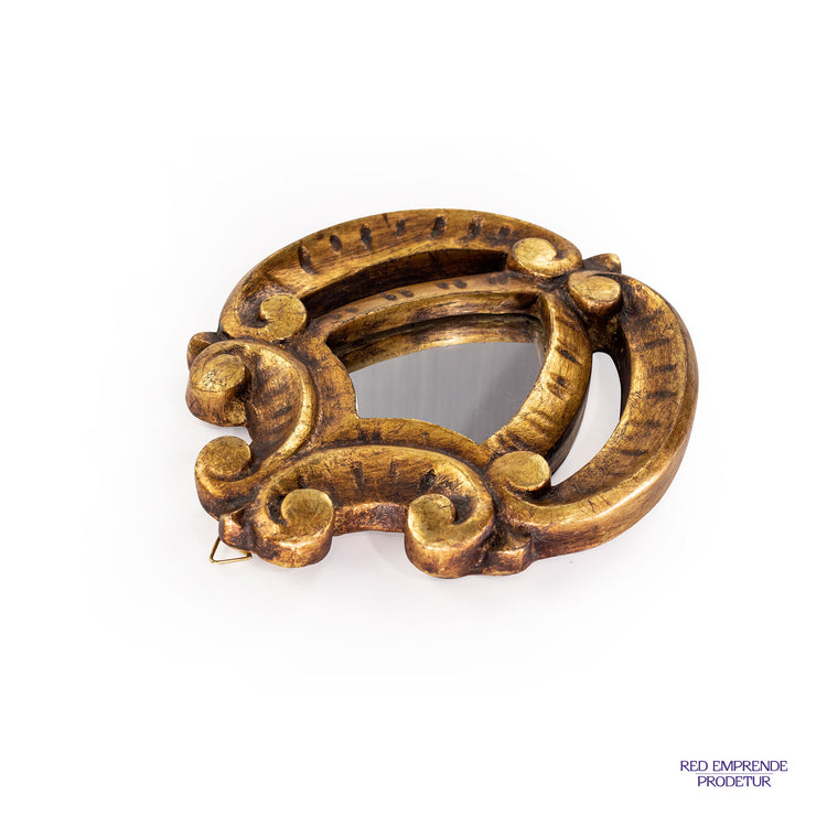 Espejo Pequeño Dorado de Cedro