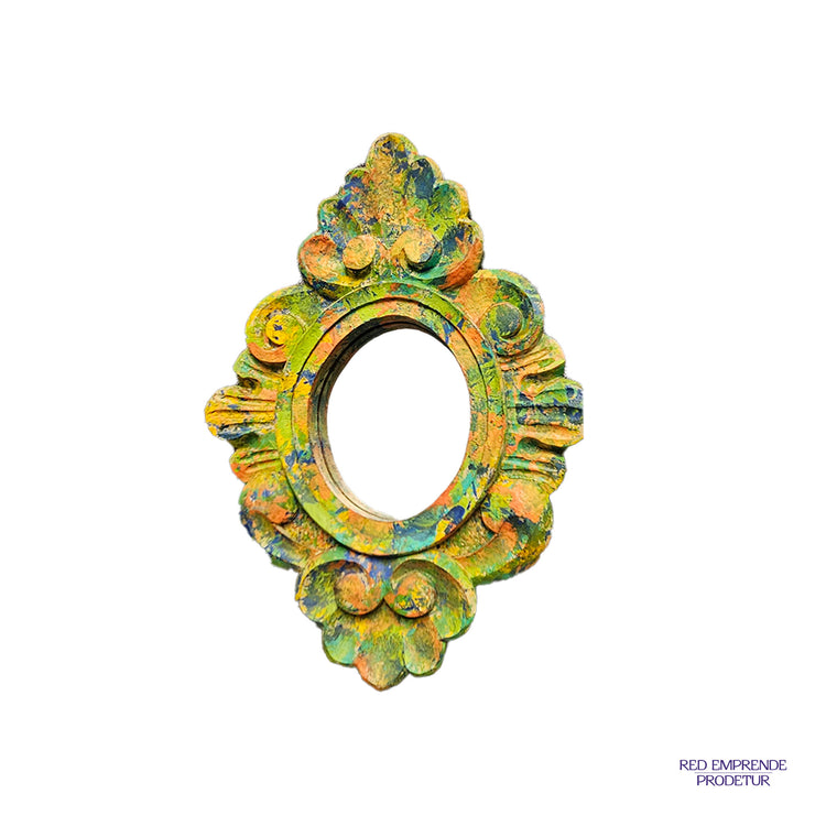 Espejo Ovalado con manchas Multicolor