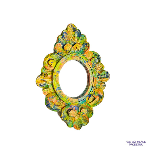 Espejo Ovalado con manchas Multicolor