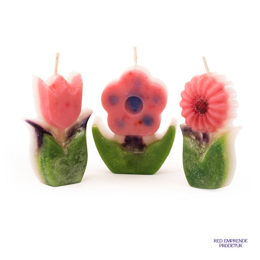Juego de Velas de Flores
