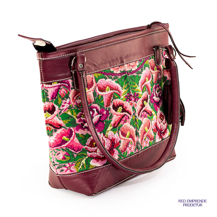 Bolsa Corinta con Teijdo Típico rosado y cartuchos