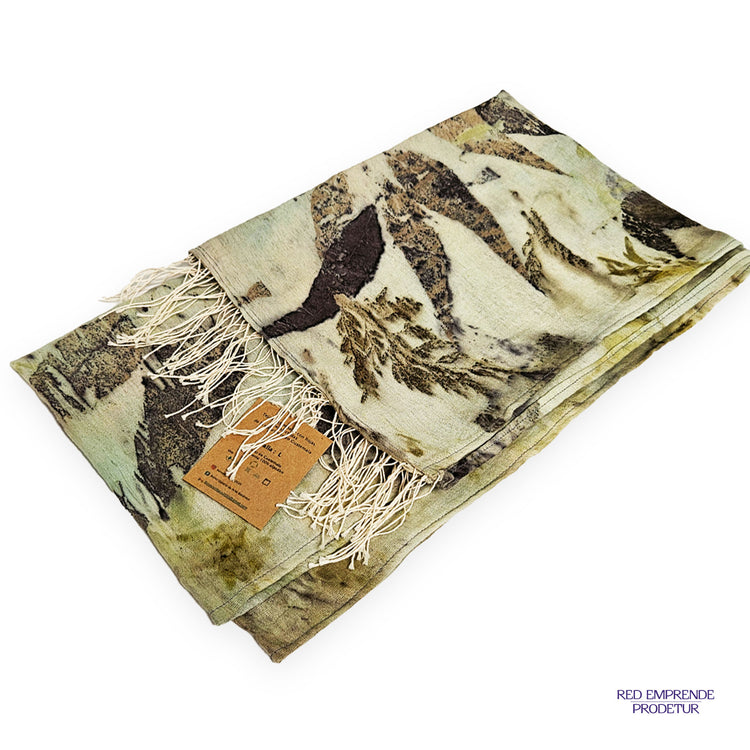 Pashmina teñida natural color verde claro