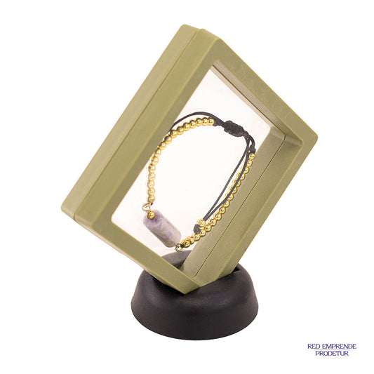 Pulsera con tubo de Jade lila