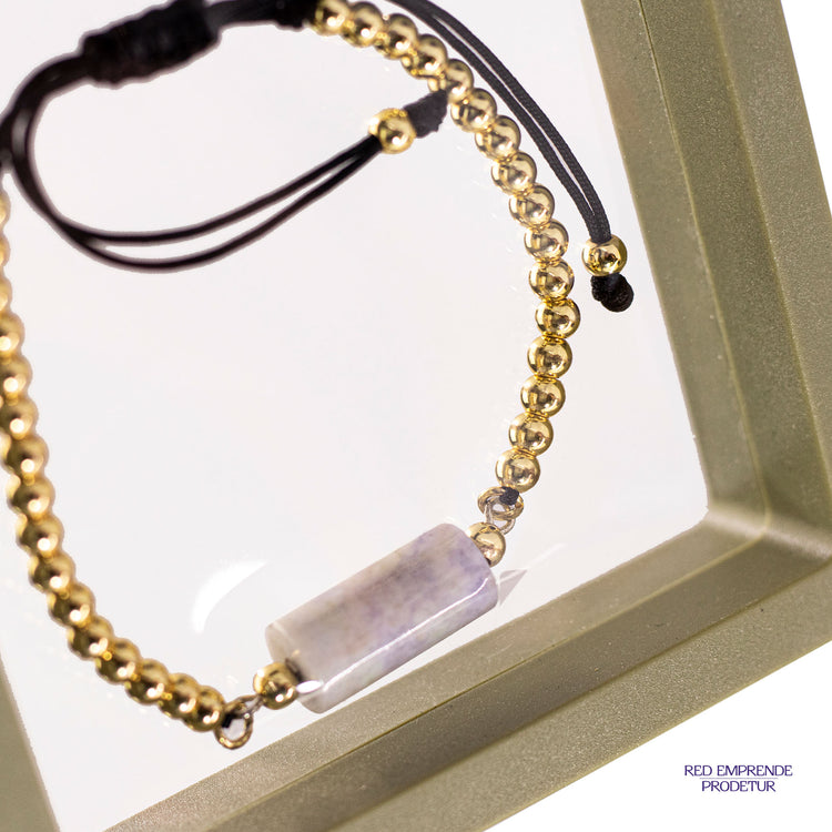 Pulsera con tubo de Jade lila