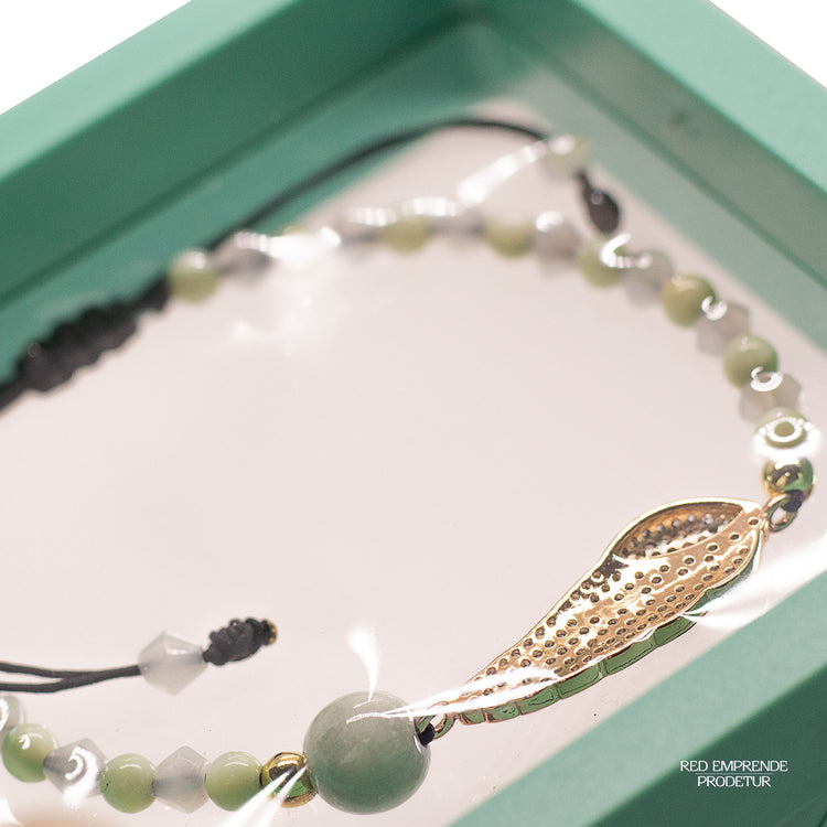 Pulsera con esfera de Jade verde