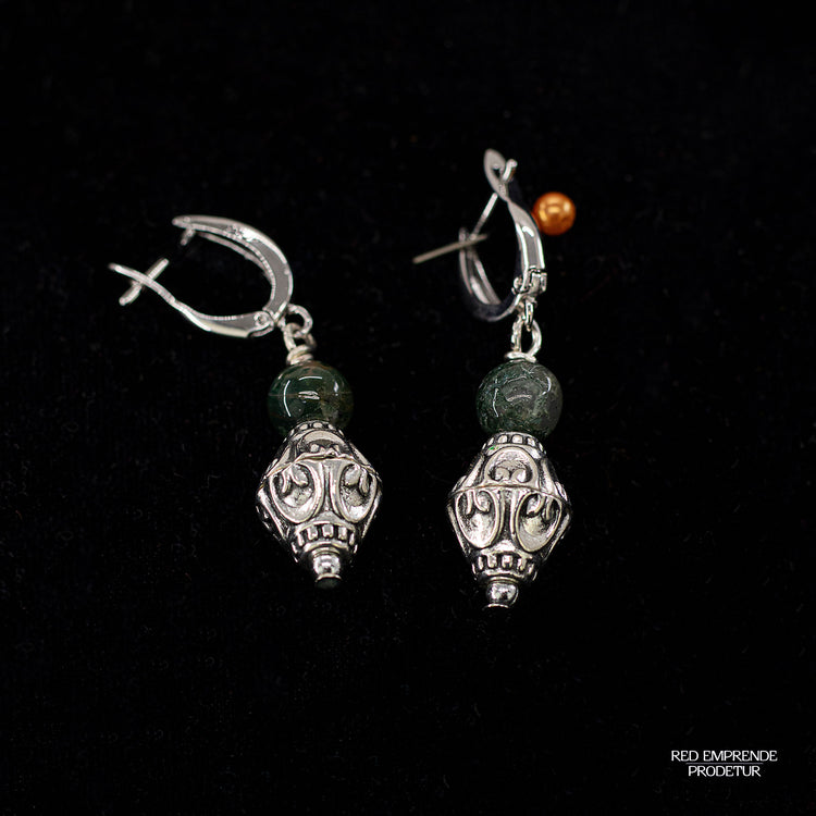 Juego de collar típico, jaspe y aretes