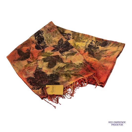 Pashmina teñida natural color granada