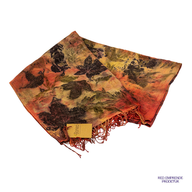 Pashmina teñida natural color granada