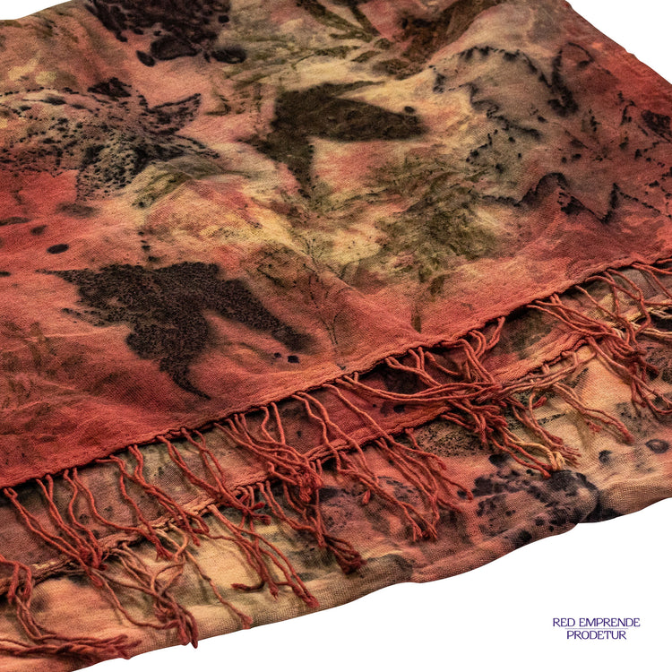 Pashmina teñida natural color granada