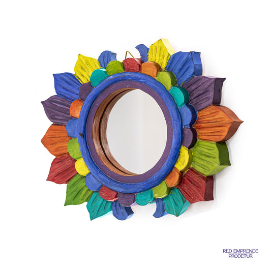 Espejo Circular con marco de Girasol