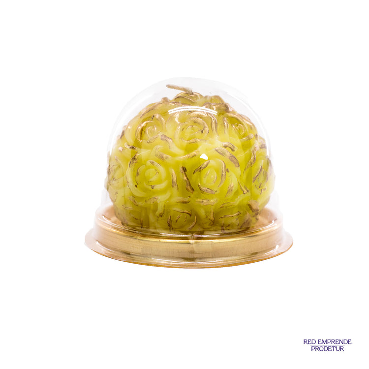 Juego de Velas de Flores Amarillas en esfera