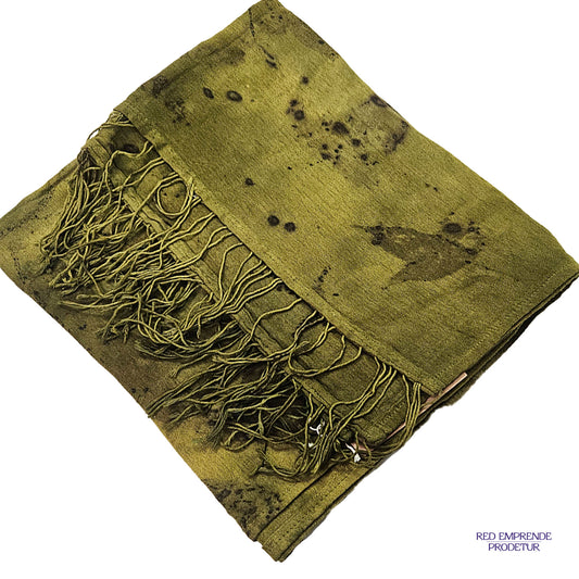 Pashmina teñida natural color verde oscuro