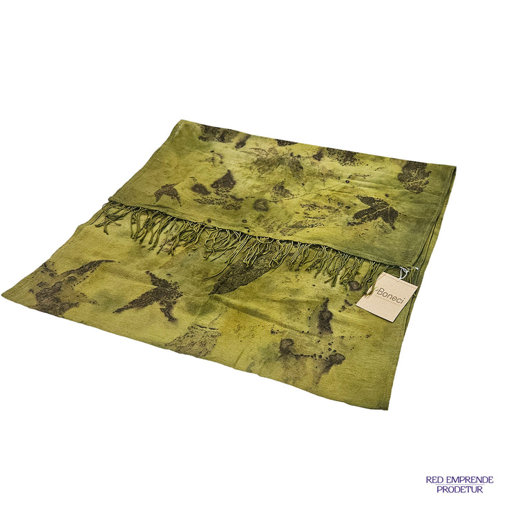 Pashmina teñida natural color verde oscuro