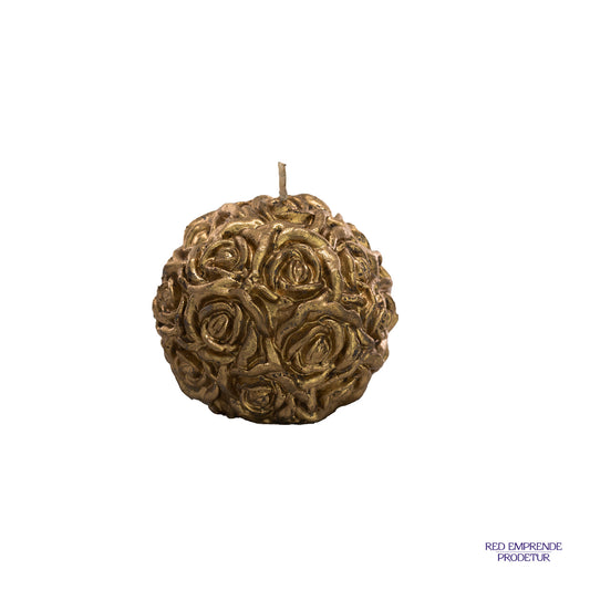 Juego de Velas de Flores doradas en esfera