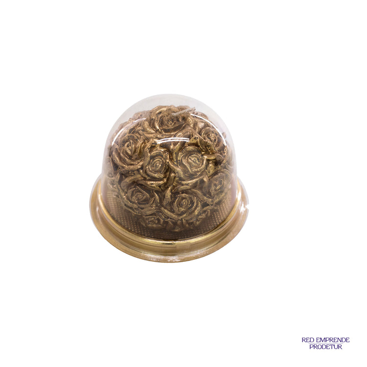 Juego de Velas de Flores doradas en esfera